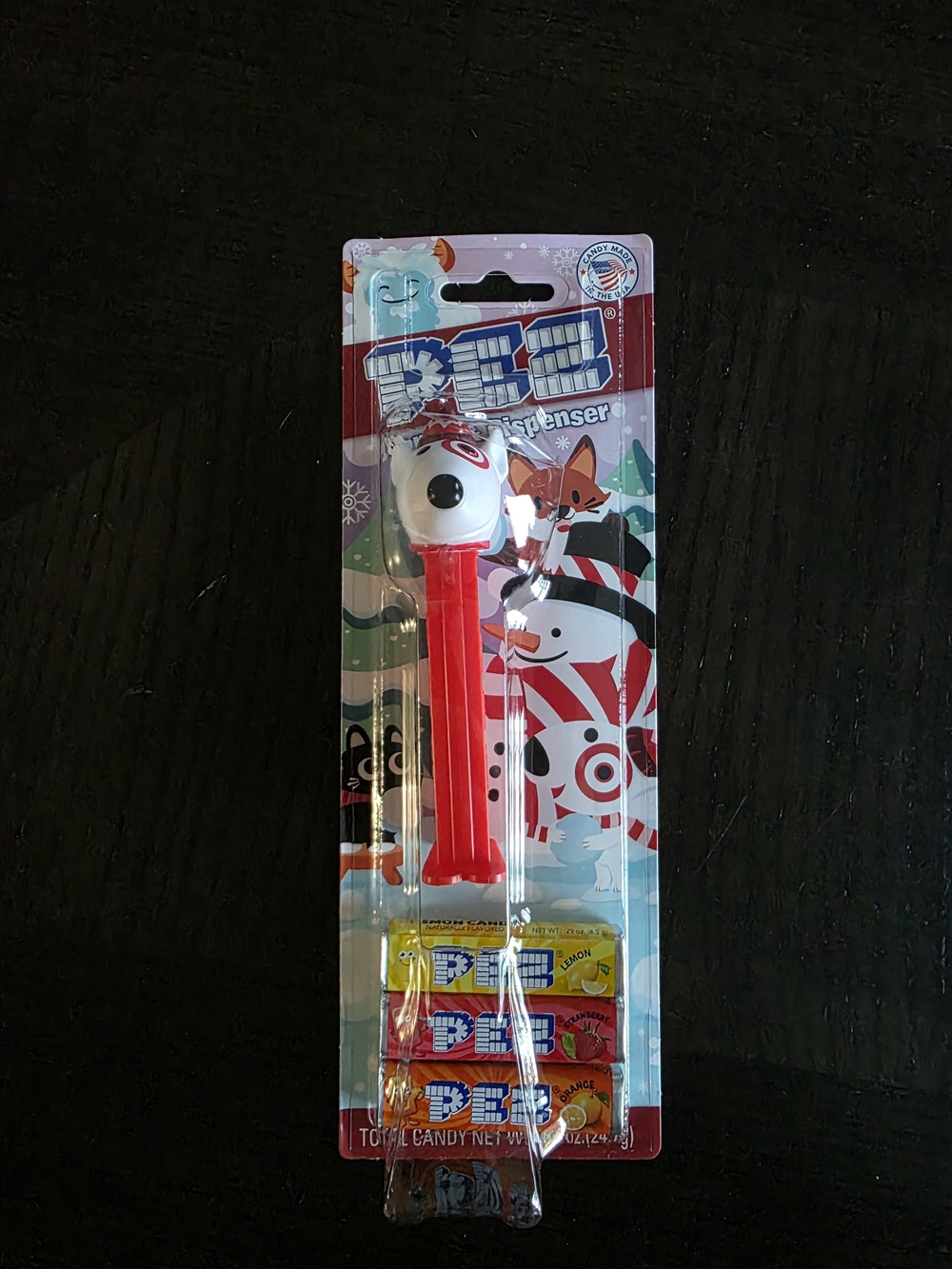 PEZ Holiday Target Dog Bullseye Character Candy Dispenser - Red